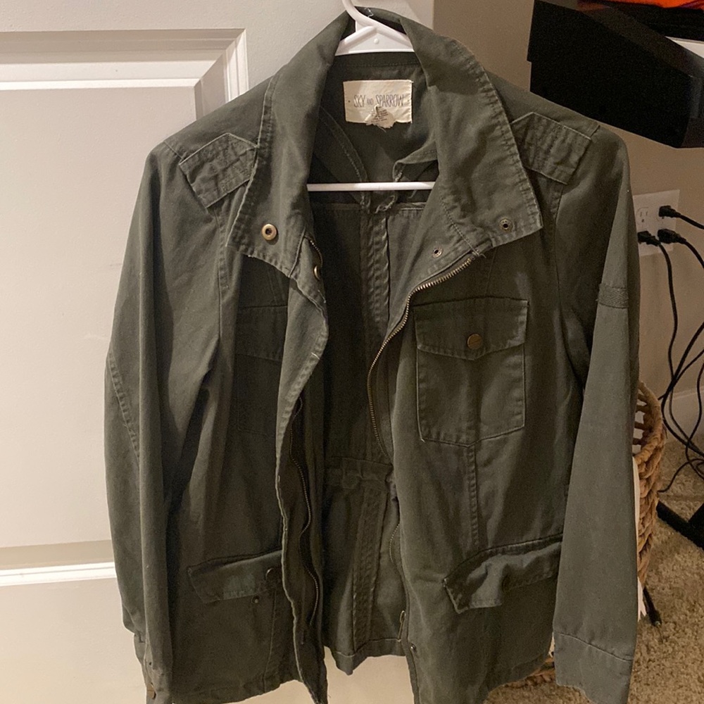 Sky and Sparrow small dark green jacket